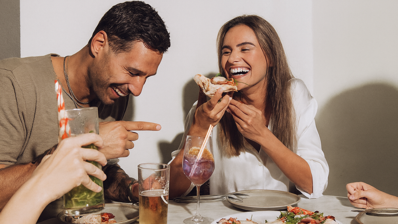 People having a good time dining out